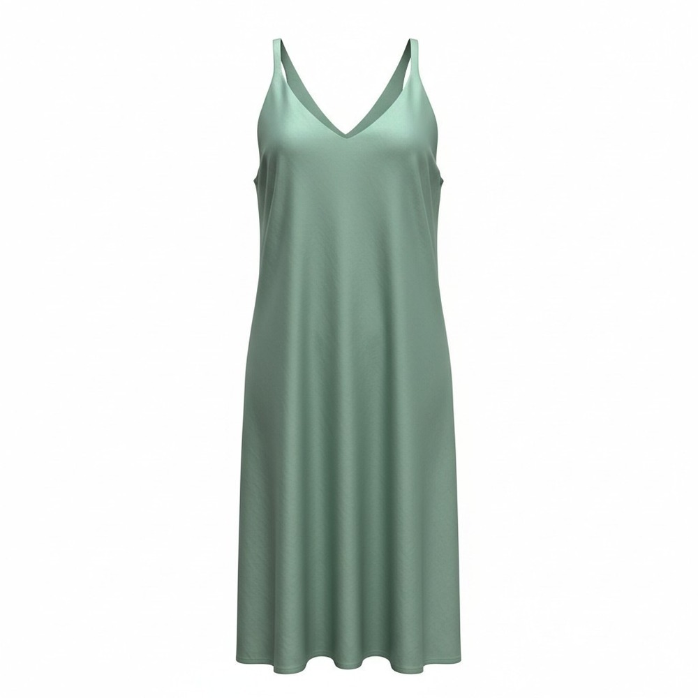 WildFang Dress Womens Large Mint Green The Empower‎ Satin Slip sash belt NEW